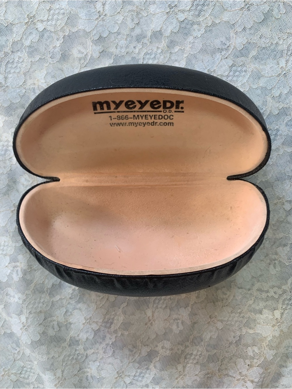 MyEyeDr Jumbo Oversized Black Leather Eyeglasses Sunglasses Case Large Hard Shel